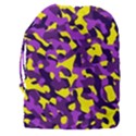 Purple and Yellow Camouflage Pattern Drawstring Pouch (3XL) View2