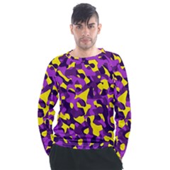 Purple And Yellow Camouflage Pattern Men s Long Sleeve Raglan Tee