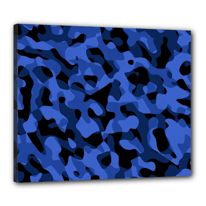 Black and Blue Camouflage Pattern Canvas 24  x 20  (Stretched)