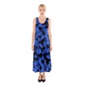 Black and Blue Camouflage Pattern Sleeveless Maxi Dress View1