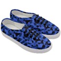 Black and Blue Camouflage Pattern Women s Classic Low Top Sneakers View3