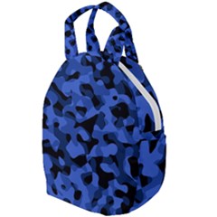 Black And Blue Camouflage Pattern Travel Backpacks by SpinnyChairDesigns