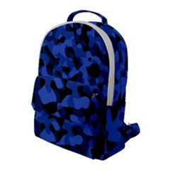 Black And Blue Camouflage Pattern Flap Pocket Backpack (large) by SpinnyChairDesigns