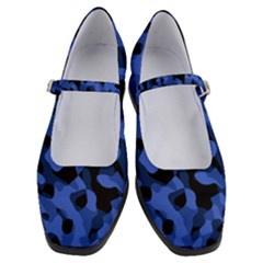 Black And Blue Camouflage Pattern Women s Mary Jane Shoes by SpinnyChairDesigns