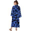 Black and Blue Camouflage Pattern Maxi Kimono View2