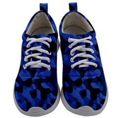 Black And Blue Camouflage Pattern Mens Athletic Shoes by SpinnyChairDesigns