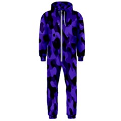 Purple Black Camouflage Pattern Hooded Jumpsuit (men)  by SpinnyChairDesigns