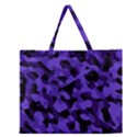 Purple Black Camouflage Pattern Zipper Large Tote Bag View1