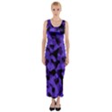 Purple Black Camouflage Pattern Fitted Maxi Dress View1