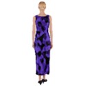 Purple Black Camouflage Pattern Fitted Maxi Dress View2