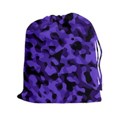 Purple Black Camouflage Pattern Drawstring Pouch (2xl)