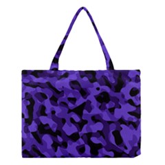 Purple Black Camouflage Pattern Medium Tote Bag by SpinnyChairDesigns