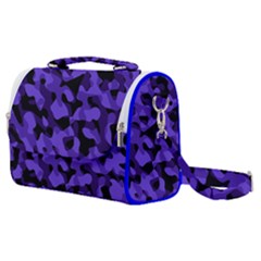 Purple Black Camouflage Pattern Satchel Shoulder Bag by SpinnyChairDesigns