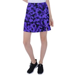 Purple Black Camouflage Pattern Tennis Skirt by SpinnyChairDesigns