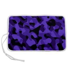 Purple Black Camouflage Pattern Pen Storage Case (m) by SpinnyChairDesigns