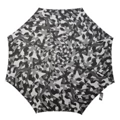 Grey And White Camouflage Pattern Hook Handle Umbrellas (small) by SpinnyChairDesigns