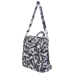 Grey And White Camouflage Pattern Crossbody Backpack by SpinnyChairDesigns