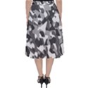 Grey and White Camouflage Pattern Classic Midi Skirt View2