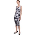 Grey and White Camouflage Pattern Sleeveless Pencil Dress View2