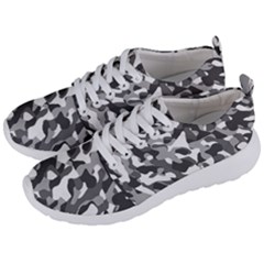 Grey And White Camouflage Pattern Men s Lightweight Sports Shoes by SpinnyChairDesigns