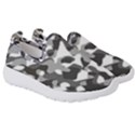 Grey and White Camouflage Pattern Kids  Slip On Sneakers View3