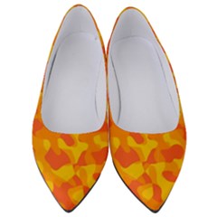 Orange And Yellow Camouflage Pattern Women s Low Heels by SpinnyChairDesigns