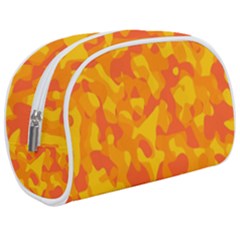 Orange And Yellow Camouflage Pattern Makeup Case (medium) by SpinnyChairDesigns