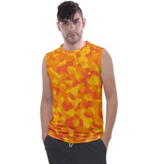 Orange And Yellow Camouflage Pattern Men s Regular Tank Top