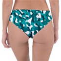 Teal and White Camouflage Pattern Reversible Classic Bikini Bottoms View2