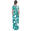 Teal and White Camouflage Pattern Short Sleeve Maxi Dress View2