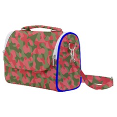 Pink And Green Camouflage Pattern Satchel Shoulder Bag by SpinnyChairDesigns