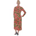 Pink and Green Camouflage Pattern Velvet Maxi Wrap Dress View2