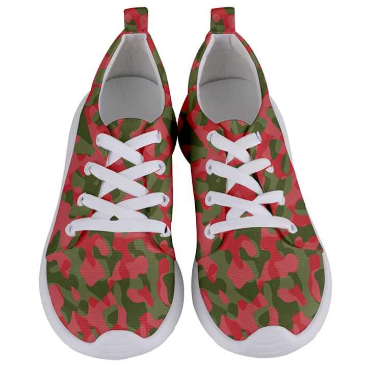 Pink and Green Camouflage Pattern Women s Lightweight Sports Shoes