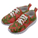 Pink and Green Camouflage Pattern Kids Athletic Shoes View2