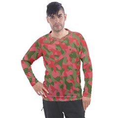 Pink And Green Camouflage Pattern Men s Pique Long Sleeve Tee