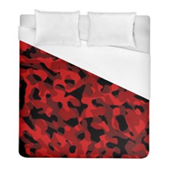 Red And Black Camouflage Pattern Duvet Cover (full/ Double Size) by SpinnyChairDesigns