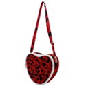 Red and Black Camouflage Pattern Heart Shoulder Bag View1