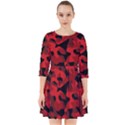 Red and Black Camouflage Pattern Smock Dress View1