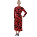 Red and Black Camouflage Pattern Velvet Maxi Wrap Dress View2