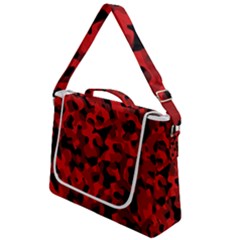 Red And Black Camouflage Pattern Box Up Messenger Bag by SpinnyChairDesigns