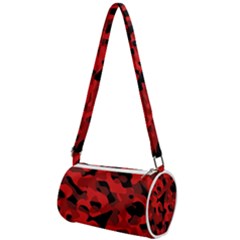 Red And Black Camouflage Pattern Mini Cylinder Bag