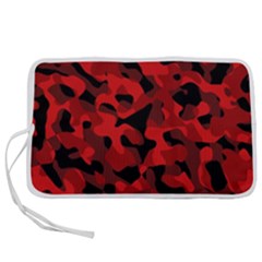 Red And Black Camouflage Pattern Pen Storage Case (s) by SpinnyChairDesigns