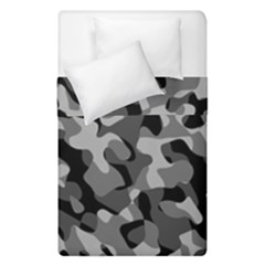 Grey And Black Camouflage Pattern Duvet Cover Double Side (single Size)