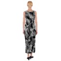 Grey and Black Camouflage Pattern Fitted Maxi Dress View2