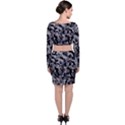 Grey and Black Camouflage Pattern Top and Skirt Sets View2