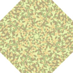 Light Green Brown Yellow Camouflage Pattern Folding Umbrellas by SpinnyChairDesigns