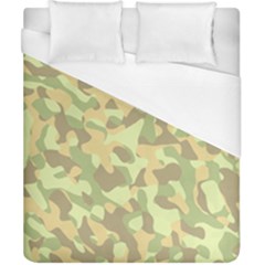 Light Green Brown Yellow Camouflage Pattern Duvet Cover (california King Size) by SpinnyChairDesigns