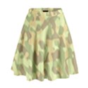 Light Green Brown Yellow Camouflage Pattern High Waist Skirt View1