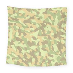 Light Green Brown Yellow Camouflage Pattern Square Tapestry (large) by SpinnyChairDesigns