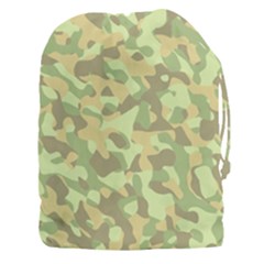 Light Green Brown Yellow Camouflage Pattern Drawstring Pouch (3xl) by SpinnyChairDesigns